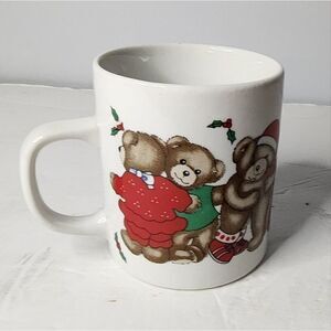 Vintage teddy bear mug Christmas